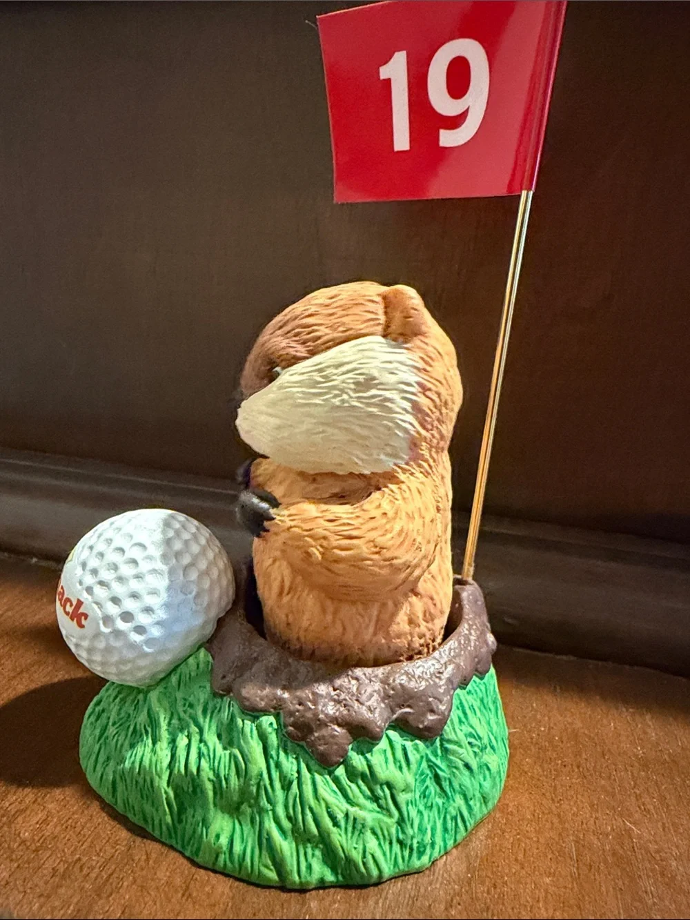 Brown Gopher Golf Flag Ornament